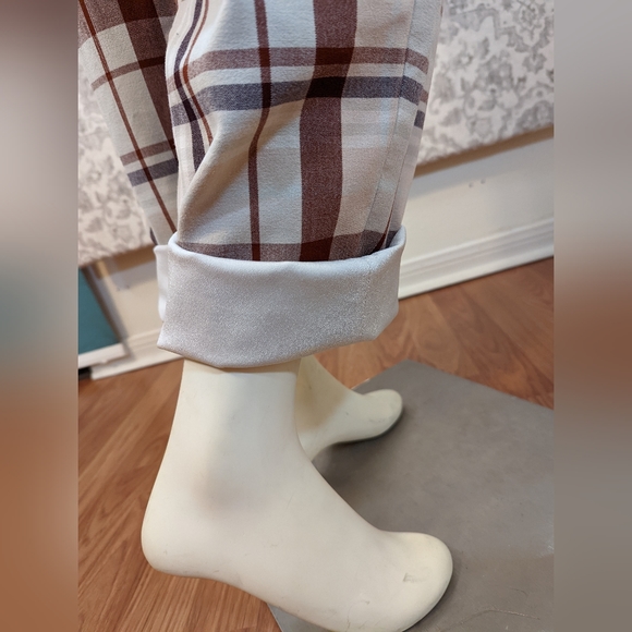 Wilfred Aritzia Soleste Plaid High Rise Pull On cuffed Pant size Large - Picture 9 of 13